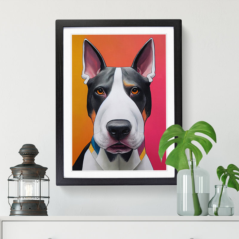 Shlok English Bull Terrier Hypreprism - Wrapped Canvas Print, Black, 46cm H x 34cm W x 2cm D