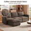 297cm Wide 6 Seater Modular Sofa with Storage Ottoman in Brown 