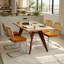 Chaises de salle à manger en rotin de 19,3 po de hauteur et structure en métal (ensemble de 4)-127658164-127658165