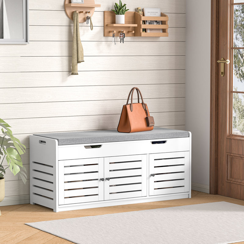 Banc de rangement pour chaussures 10 paires avec plateau relevable