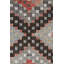 Tapis unique rouge / brun / framboise / gris de 4 pi 8 po x 6 pi 11 po Jijim