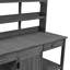 Banc de rempotage de 66 po en bois gris, avec rangement fonctionnel et espace de travail pour grand jardin extérieur gris