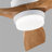52 Inch Modern  Ceiling Fan With 3 Color Dimmable 3 Solide Wood Blades Remote Control Reversible DC Motor With Led Light-126007546