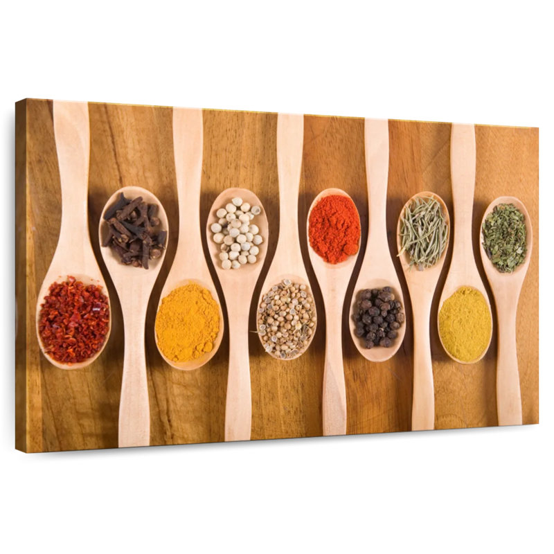 Yarlin Wooden Spoons And Spices, 30" H x 45" W
