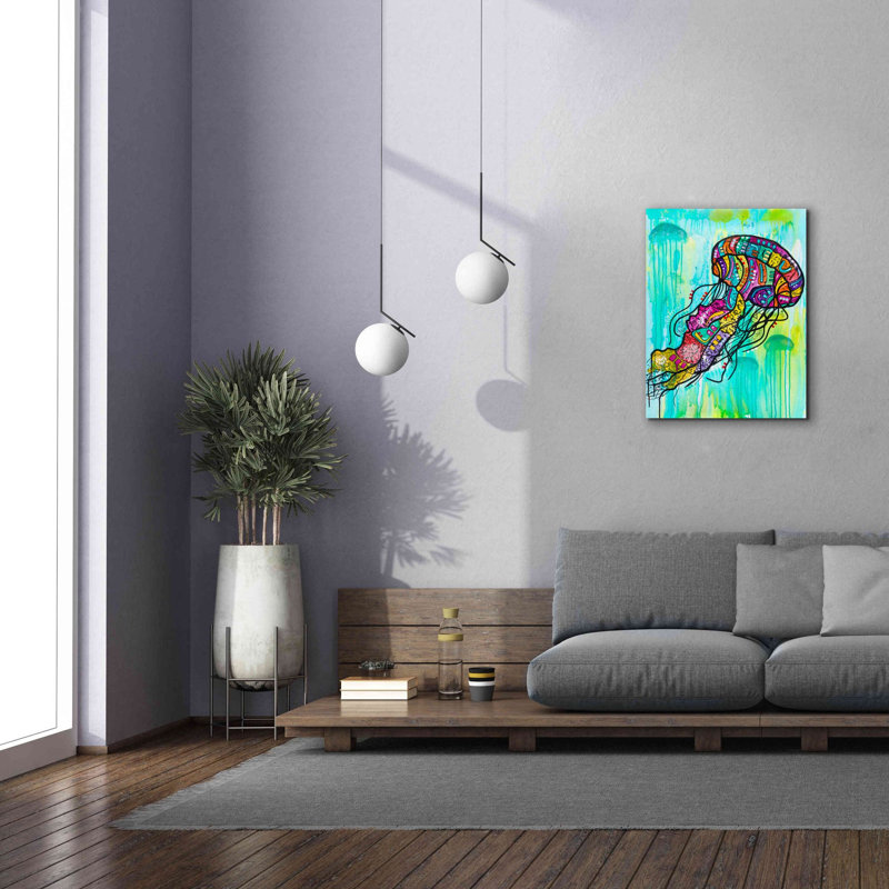 «Jellyfish» par Dean Russo, art mural sur toile, H 34 po x l 26 po x P 1,5 po