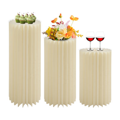 3 PCS Pliable Réutilisable Colonne De Papier Présentoirs Pour Gâteau De Fête pour Dessert De Mariage