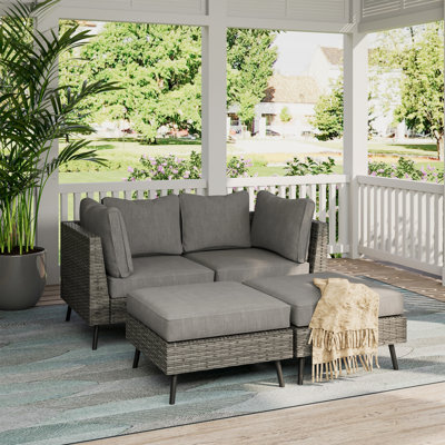 Ensemble de conversation modulaire 4 pièces avec coussins 4 pièces