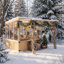 Serre en bois de cèdre avec pergola (2,4 m H x 2,4 m L x 1,8 m P) – Oasis de jardin quatre saisons avec espace de vie extérieur ombragé