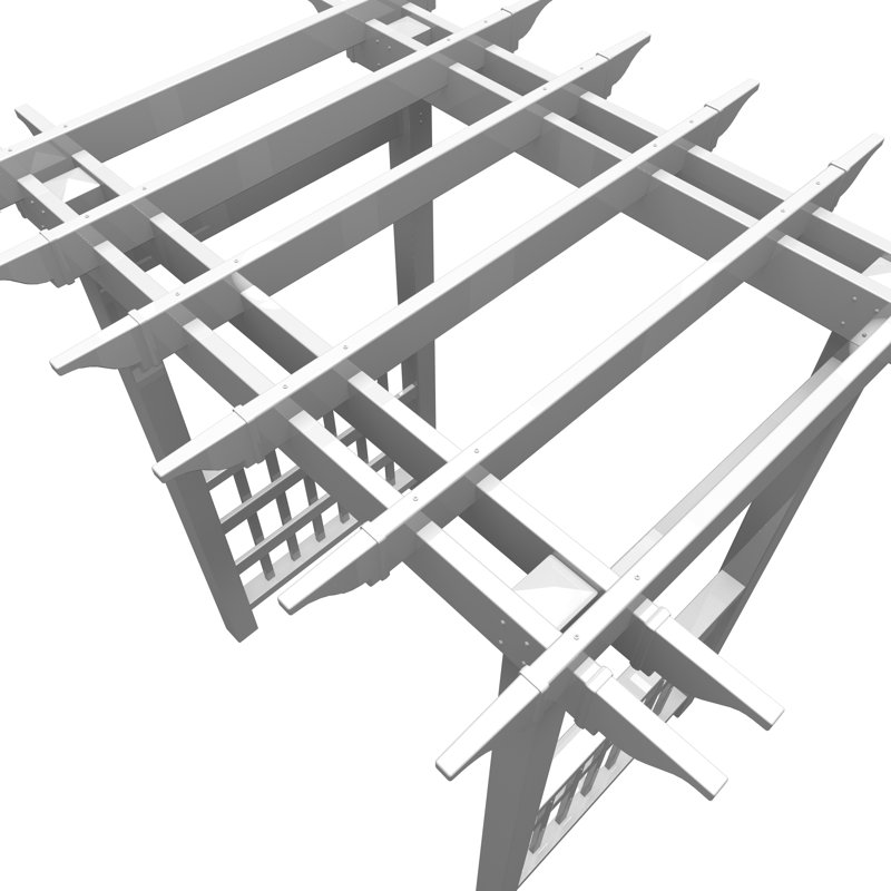 Springport White Vinyl Garden Arbor with Built-in Hooks