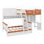 Lit superposé double et supérieur double avec bureau, tiroirs, tablettes, armoire de rangement et éclairage à DEL intégré
