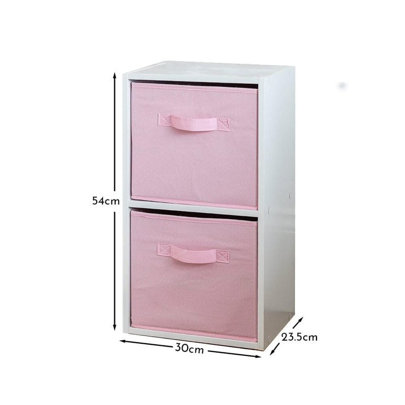 Northville 54cm H x 30cm W Cube Bookcase, White/Pink