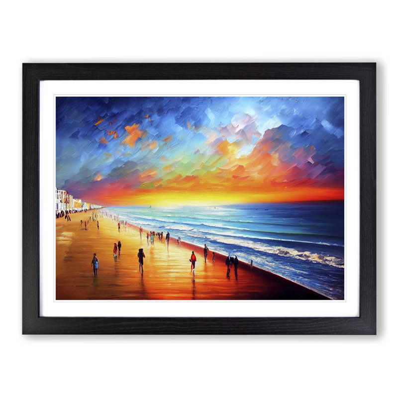 Beach View Vol.1 - Single Picture Frame Painting, Black, 46cm H x 64cm W x 2cm D