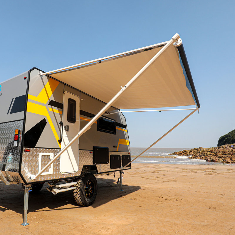 20' W x 8' D Manual Retractable RV Awning, Blue
