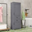 Armoire de rangement pour salle de bain avec tablettes réglables, portes à fermeture douce et 2 tiroirs-648128258