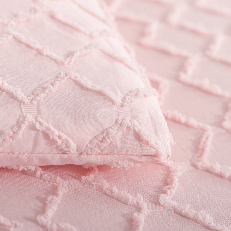 Suniya Jacquard & Tufted Comforter Set, Twin Comforter + 1 Standard Sham, Pink