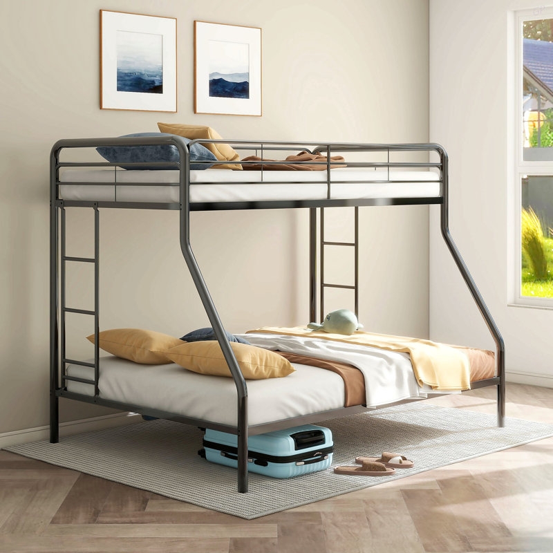 Lit superposé simple au-dessus de double Long Beach, Twin Over Full, Black