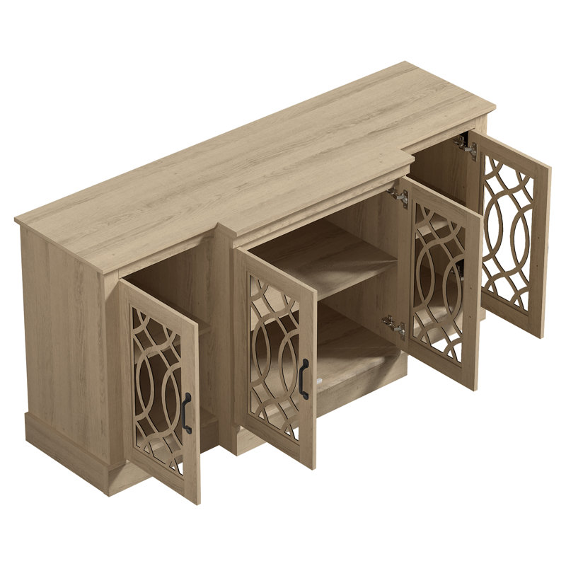 Buffet large 4 portes Eleana, Naturel