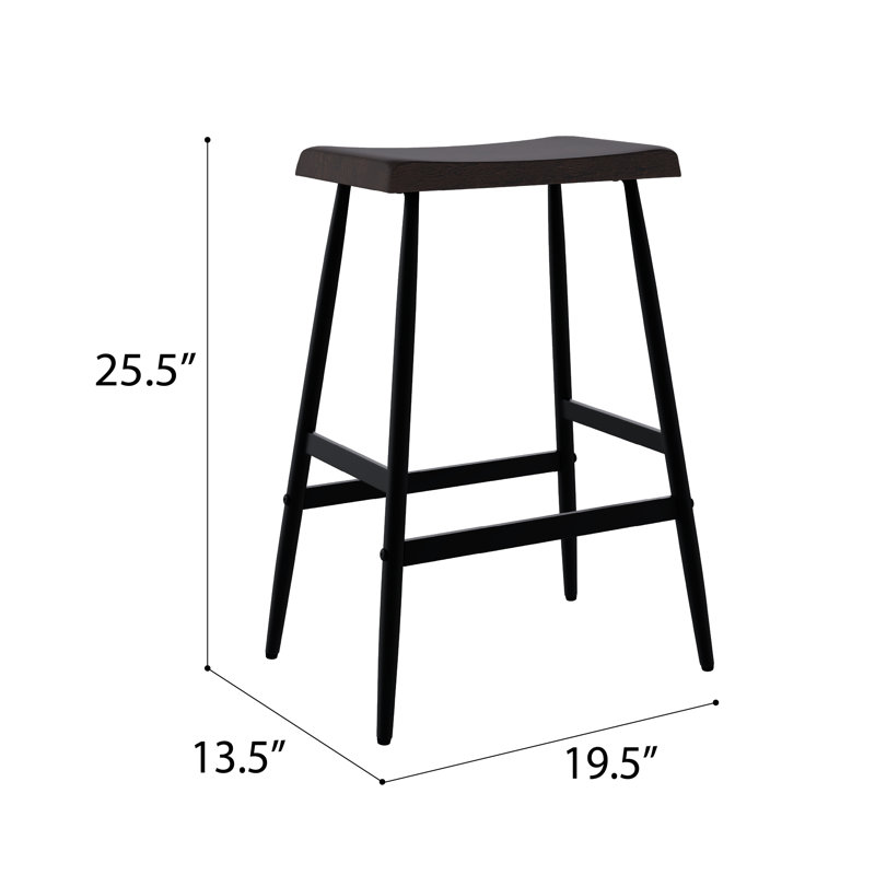 Tabouret de bar noyer foncé, ensemble de deux