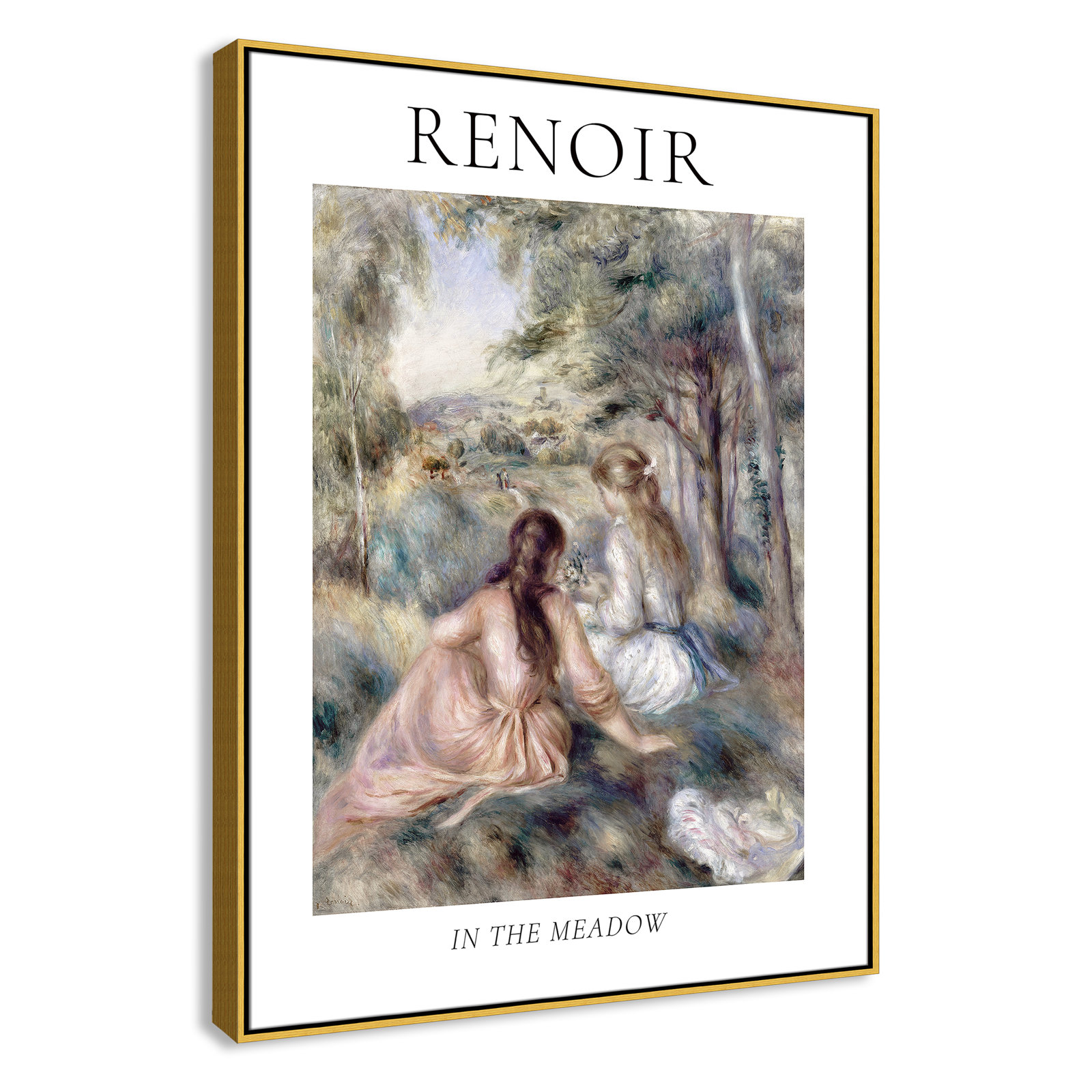 Old Masters Collection "In the Meadow" Print, Gold Floater Frame, No, 49.5" H x 37.5" W x 2" D