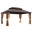 Gazebo de terrasse en aluminium de 4,9 m de large x 3,7 m de profondeur avec housse d'hiver toutes saisons – Gazebo rigide en métal avec moustiquaire et toile imperméable Oxford 300D, porte enroulable à fermeture éclair, fenêtres en filet, transformable en espace de rangement étanche-137634214