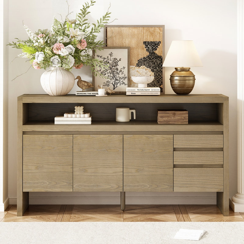 Grande armoire de rangement moderne, Naturel