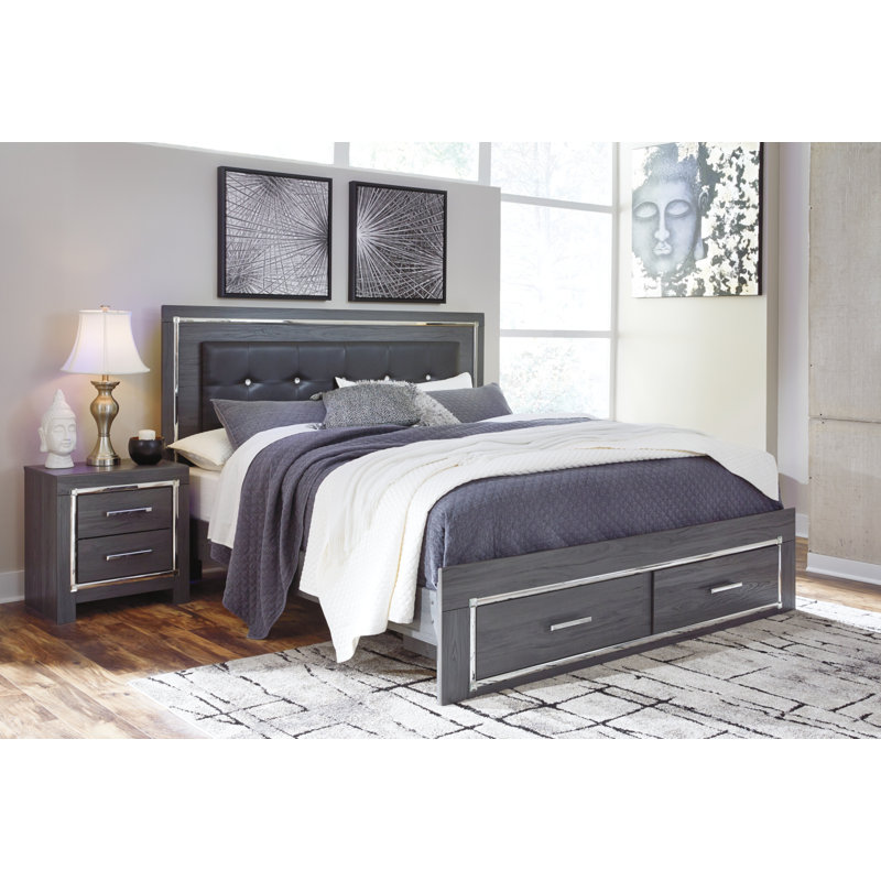 Layeska Upholstered Panel Storage Bed, King