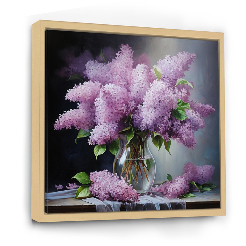 Lilas, impression romantique II - impression, Cadre naturel flottant, H 16 po x l 16 po x P 1 po