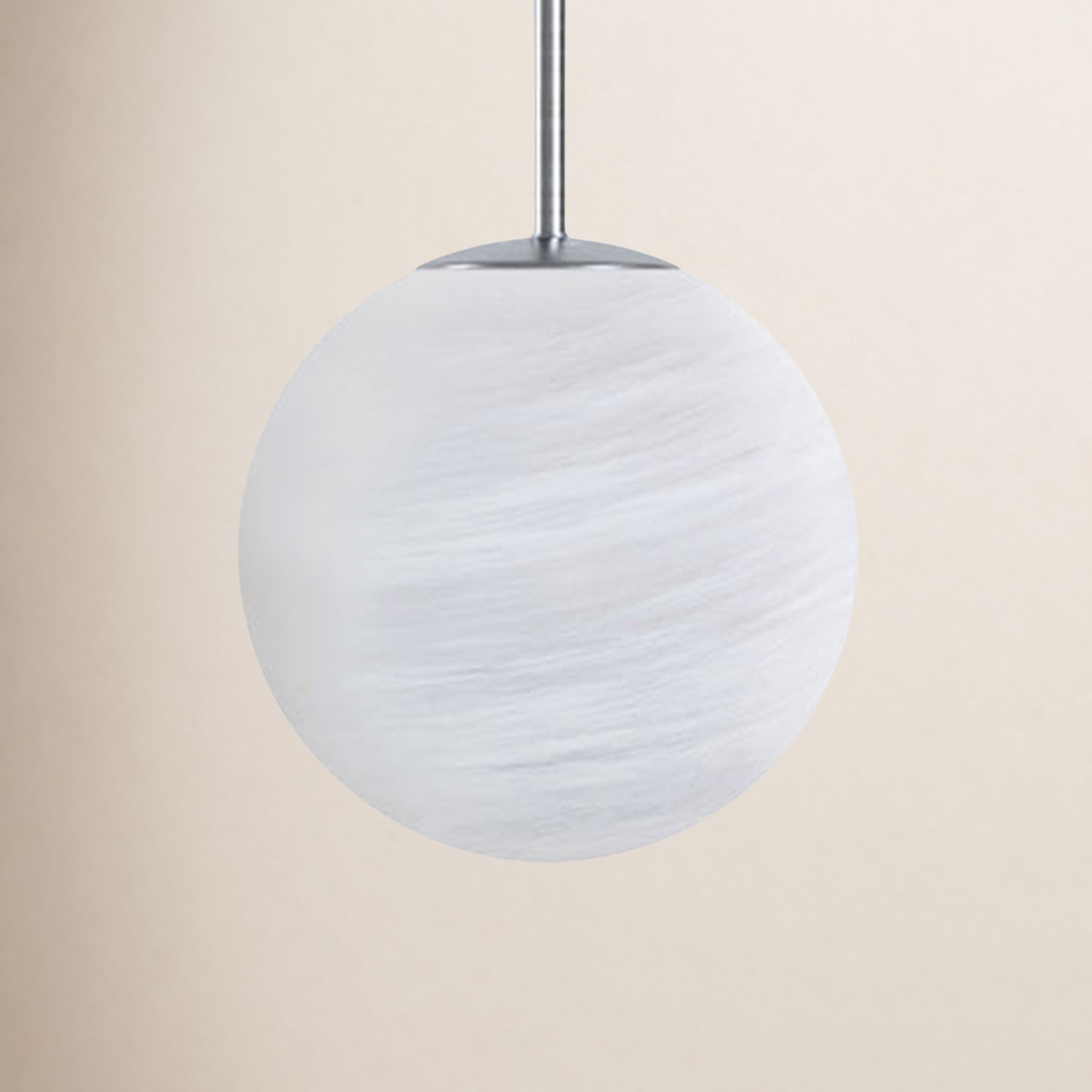 Lio Dimmable Glass Single Light Pendant, Brushed Nickel