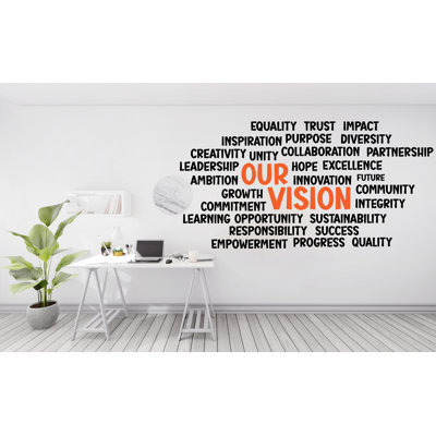 Adhésif décoratif notre nuage de mots «Our Vision» - citation inspirante de bureau