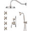 Douche de salle de bain en nickel brossé avec jets de corps et luminaire à débit d'eau réglable, bras de pulvérisation inclus