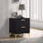 Black 2-Drawer Rectangular Nightstand-769589515