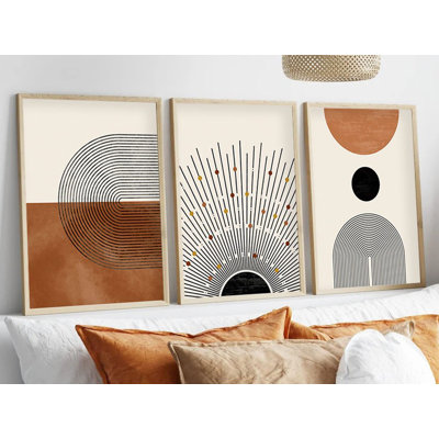 Élégante peinture décorative en panneau de fibres à densité moyenne (3 pièces), 19,7 po x 27,6 po chacune | 100% panneau de fibres à densité moyenne avec une épaisseur de 0,1 pouce, structure en bois massif (épaisseur: 1,0 pouce) | Parfait pour le salon, la chambre à coucher et le bureau