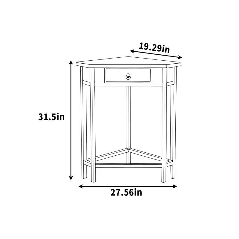 Armoire de coin en bois massif
