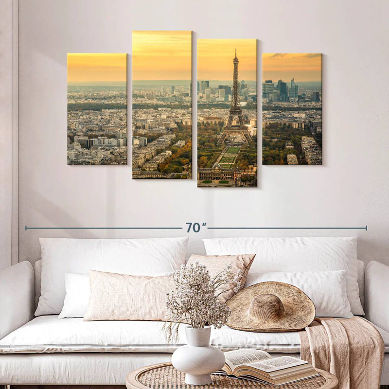 Nicci soleil couchant sur Paris, H 32 po x l 52 po