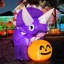 Dinosaure gonflable d'Halloween 5 pi avec citrouille dans la bouche