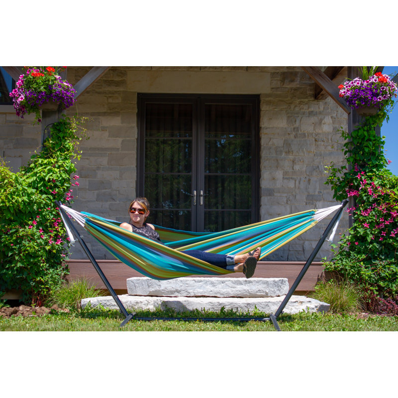 Tessa Double Hammock with Stand, Lagoon