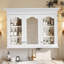Armoire à pharmacie 40 "avec miroir, armoire de rangement pour salle de bain avec porte miroir et tablettes, armoire de salle de bain murale avec portes en verre