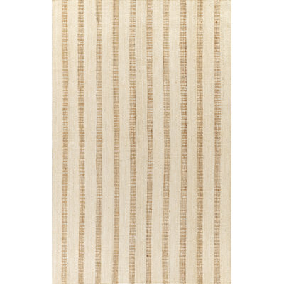 Aadison Ivory Hand-Woven Striped Jute Rug