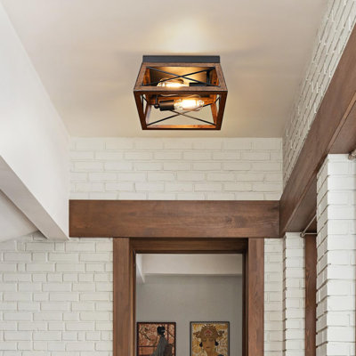 Farmhouse Metal Flush Mount Light