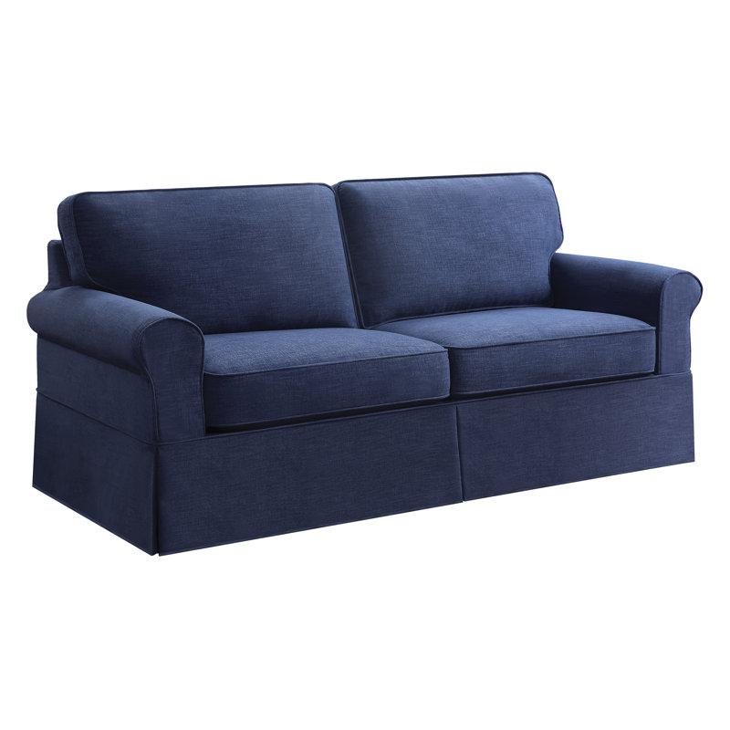 Omri 77'' Slipcovered Sofa, Navy