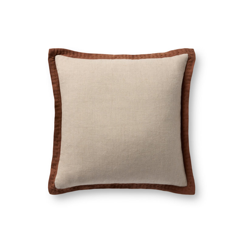 Coussin décoratif Loloi, Naturel / brun, Carré 18 po