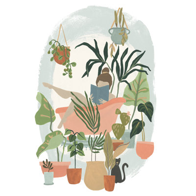 Plant Lady Bath I by June Erica Vess - Painting