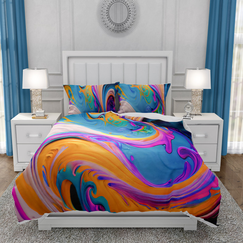 Abstract Duvet Cover, King Duvet Cover + 2 King Shams