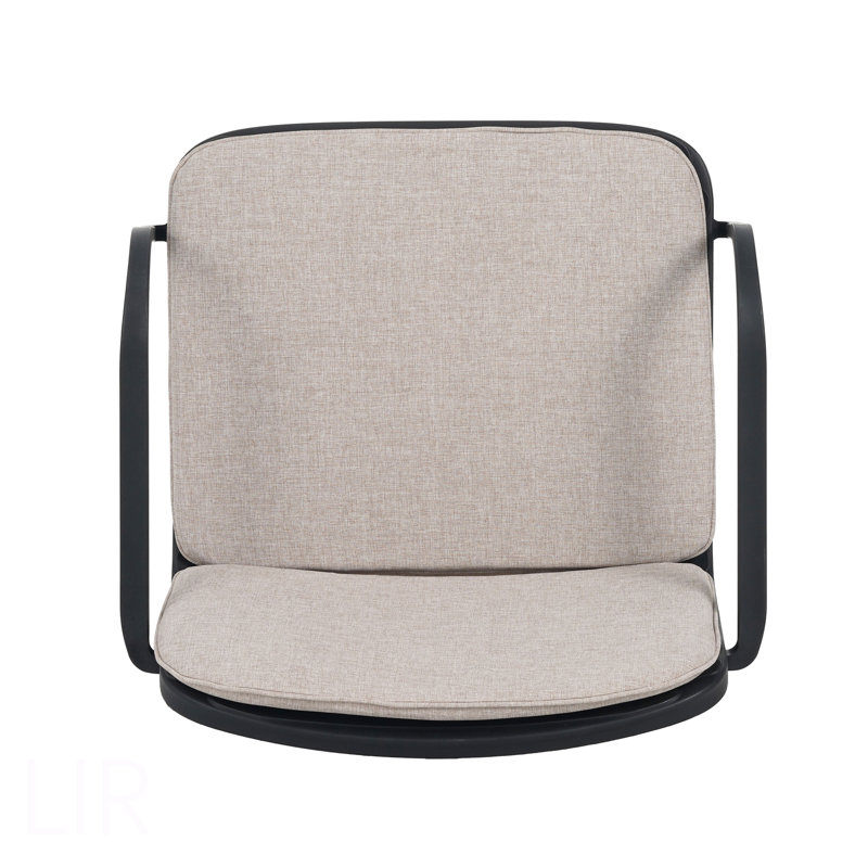 Fauteuil club d'extérieur en Luna avec coussin beige Luna, Noir