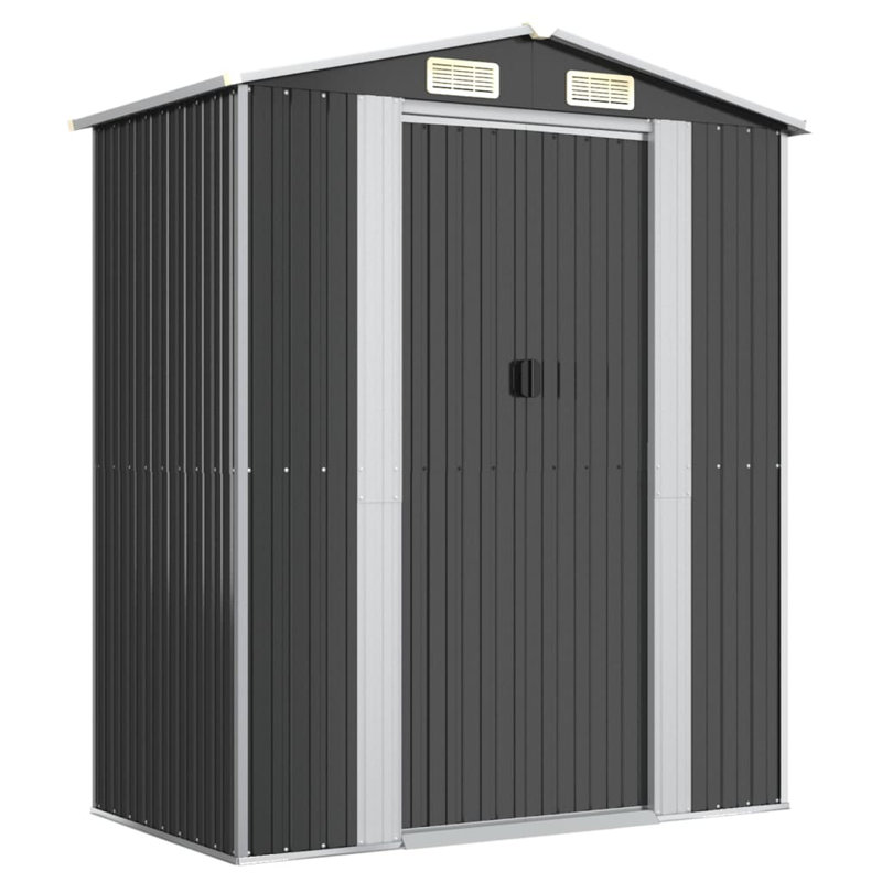 Anthracite Galvanized Steel Outdoor Storage Shed 75.6" x 42.5" x 87.8"