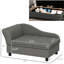 Lit pour chien de petite à moyenne taille avec coussin gris et compartiment de rangement dissimulé, coussin moelleux pour chien