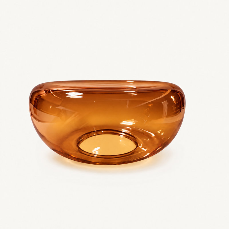 Table basse en verre transparent, Grand (l 26 po x P 26 po x H 11 po), Ambre