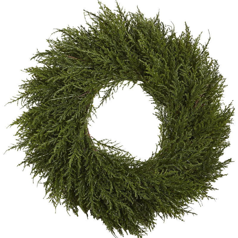 Nearly Natural 24" Green Cedar Christmas Wreath