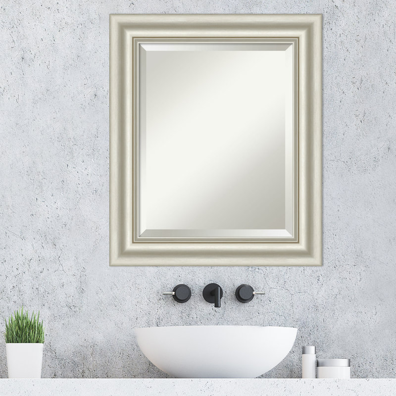 Miroir mural de salle de bain Sophia, Argent argent, 25,5 po x 21,5 po