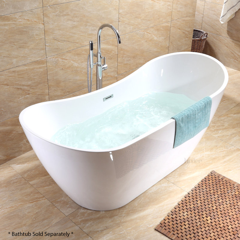 Single Handle Floor Mounted Freestanding Tub Filler, Chrome